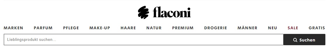 Die Startseite von Flaconi